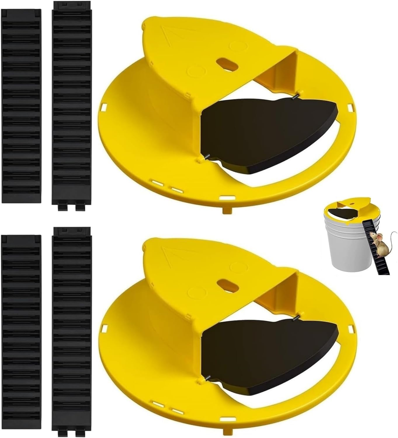 5 Gallon Bucket Lid Mouse Trap 2 Pack - Auto Reset Humane Rat Trap Indoor Outdoor