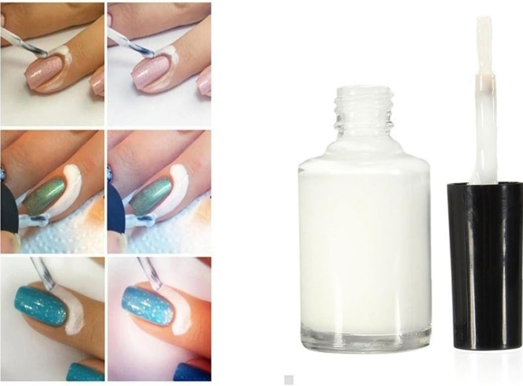 Lookatool 15ml Peel Off Liquid Tape Latex Tape Peel Off Base Coat Nail Art Liquid Palisade (White) by Lookatool