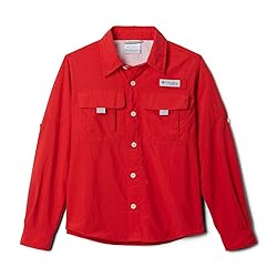Columbia Boys' Big Bahama Long Sleeve Shirt, Red