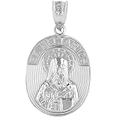 Claddagh Gold 925 Sterling Silver Saint Nectarios of Aegina Medal Protection Charm Pendant