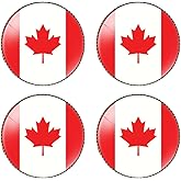 HSQCEZ 4 Pcs Canada Flag Pin Round 1 Inch, Lapel Pins Souvenir Badge for Hat Clothes Backpack,Canadian Flag Brooch Accessories Party Favors,Patriotic Pin Accessories for Men/Women