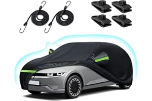 BETERNY Car Cover for 2022-2023 Hyundai Ioniq 5, Waterproof All Weather Rain Sun UV Protection Heavy Duty Full Car Cover with Charge Port Opening & Windproof Straps for Hyundai Ioniq 5-Black