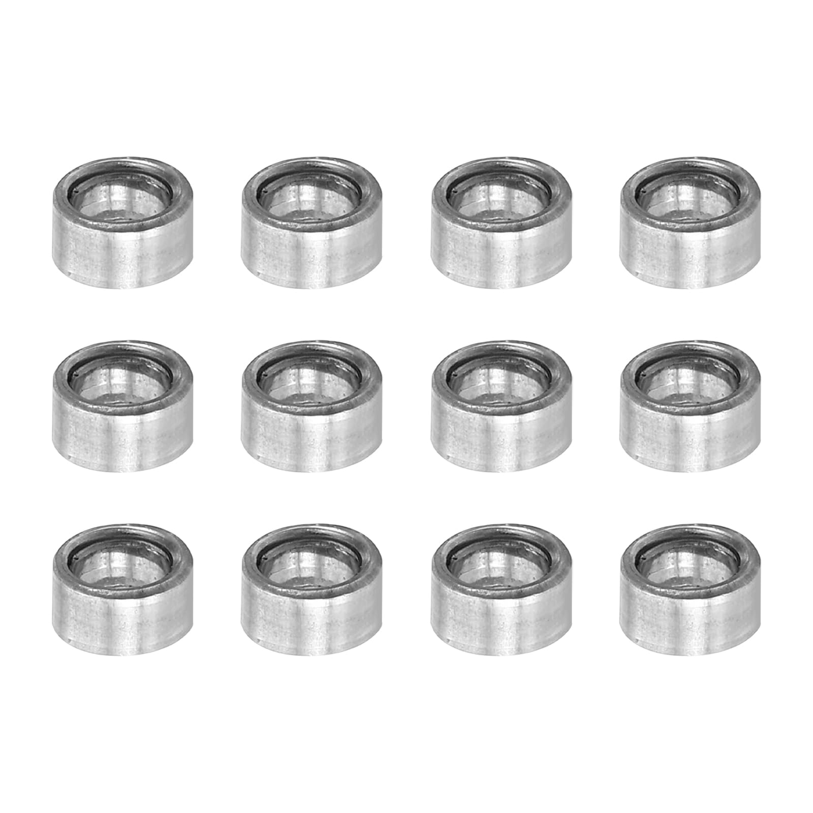 PATIKIL M4 Steel Spacers, 24 Pcs Metal Spacers Steel 4mm ID x 6mm OD x 3mm L Carbon Steel Spacer Screw Standoff Round for 1/6in or M4 Screw Bolts