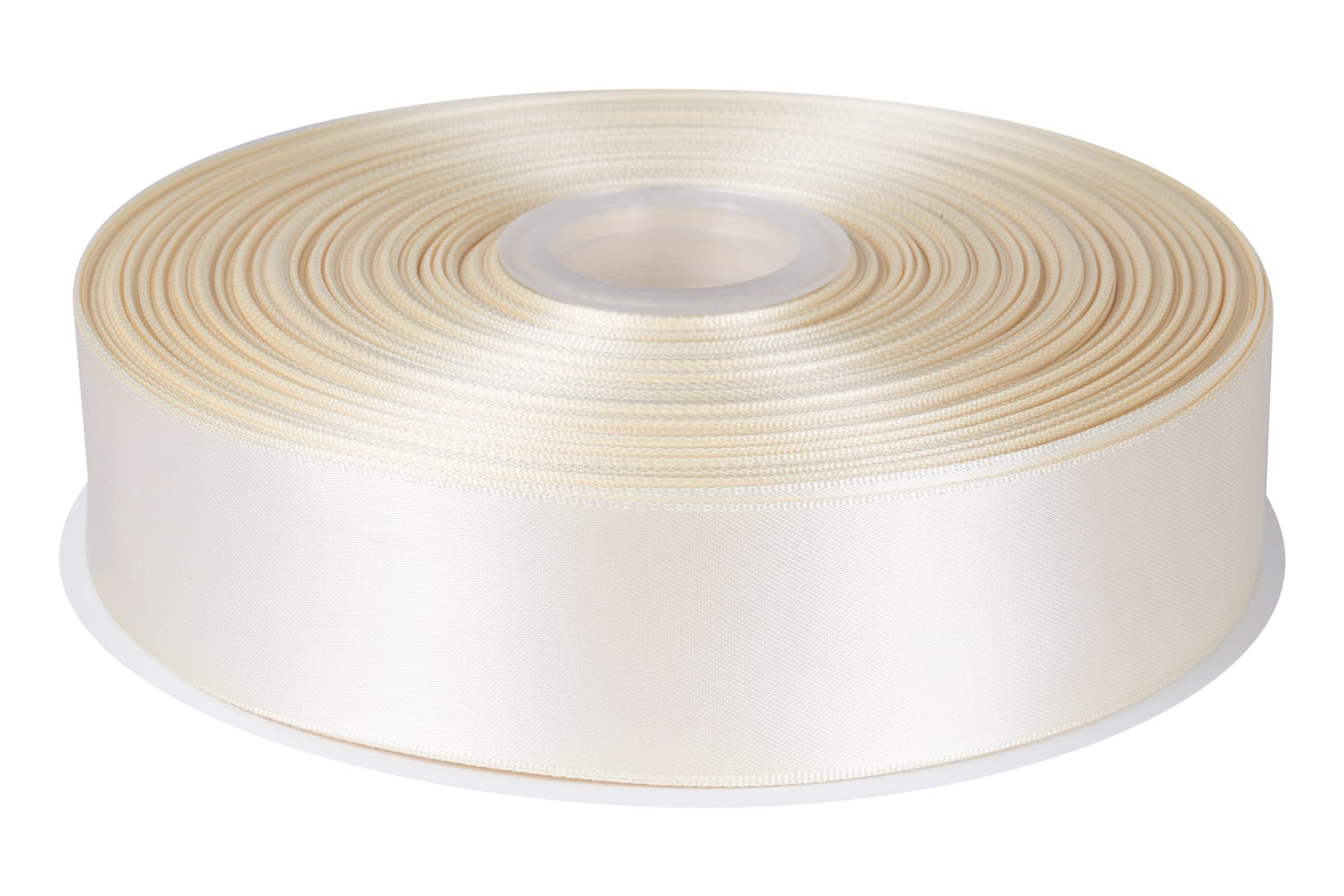 Fondersy 38mmX 91M Double Faced Satin Ribbon Ivory Polyester Ribbon for Gift Wrapping Wedding Decoration Floral Arrangement Crafts
