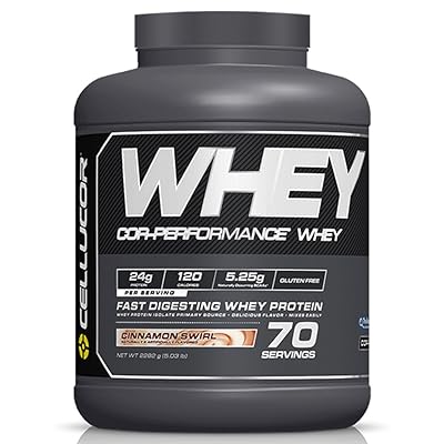 Cellucor COR-Performance Protein Isolate Powder Cinnamon Swirl 5lb. | 100% Gluten Free + Low Fat Post Workout Muscle Growth Drink for Men &amp; Women | 70 Servings
