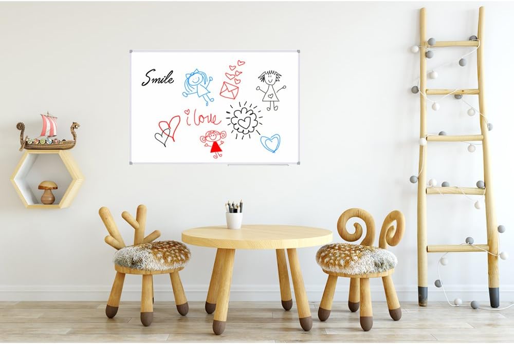 Lockways Magnetic Dry Erase Board - Magnetic Whiteboard/White Board 36 x 24 Inch, 1 Dry Erase Markers, 2 Magnets for School, Home, Office : Office Products