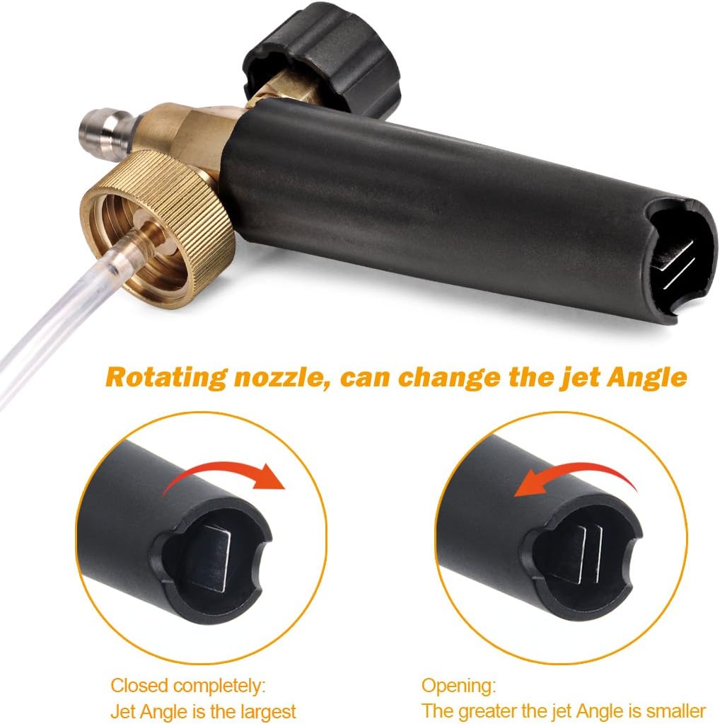 Blisstime Snow Foam Lance Car Wash Pressure Washer Jet Wash 1/4" Quick Release Adjustable Foam Cannon: Garden & Outdoor