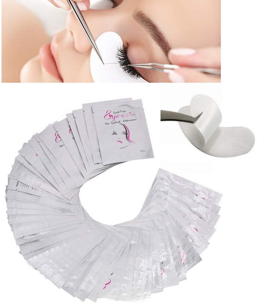 Eye Gel Pads - CHIRISEN Under Eye Pads Lint Free Lash Extension Eye Gel Patches for Eyelash Extensions Eye Mask Beauty Tool (50 Pairs)