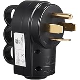 Suplevel 60 Amp 125/250V NEMA 14-60P Industrial Grade Grounding Plug | 4 Pole 4 Wire, ETL Listed, Straight Blade, Black Nylon Body for Commercial Range &amp; EV Charging(NOT a 14-50P Plug)