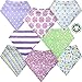 Baby Bandana Bibs For Girls – 8 Pack Baby Drool Bib Gift Set, Organic Cotton, 3 Snaps To Fit All Neck Sizes, Soft, Extra Absorbent, Easy To Clean, Perfect Baby Shower Gift Set