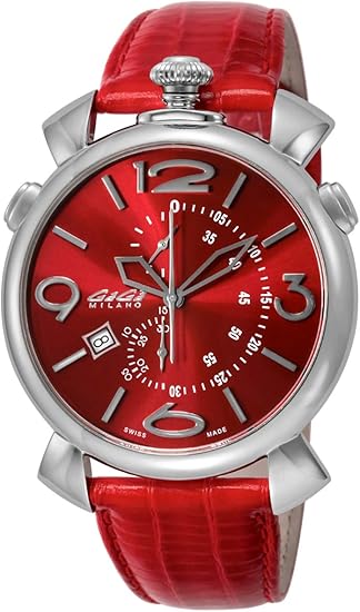 Amazon ガガミラノ 腕時計 Thin Chrono 46mm レッド文字盤 5097 04rd New N メンズ 並行輸入品 レッド メンズ腕時計 腕時計 通販