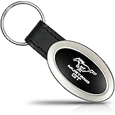 AU-TOMOTIVE GOLD Oval Key Chain for Ford Mustang GT (Black)