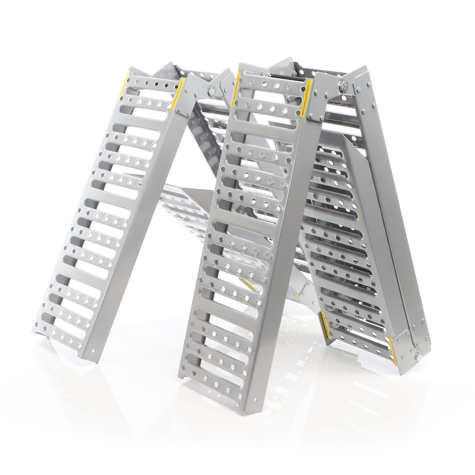 XPOtool 2X Auffahrrampe max. 800 kg 3-Fach klappbar 195,5 cm für Motorrad ATV Quad, Stahl Auffahrschiene faltbar, Verladerampe rutschsicher 6