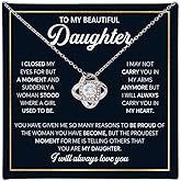 CALLA DECORGIFTS To My Daughter Necklace from Dad, Sentimental Father to Daughter Gift with Message Card, Love Knot Jewelry for Daughter Birthday, Graduation, Wedding, Christmas, Gift Box Included