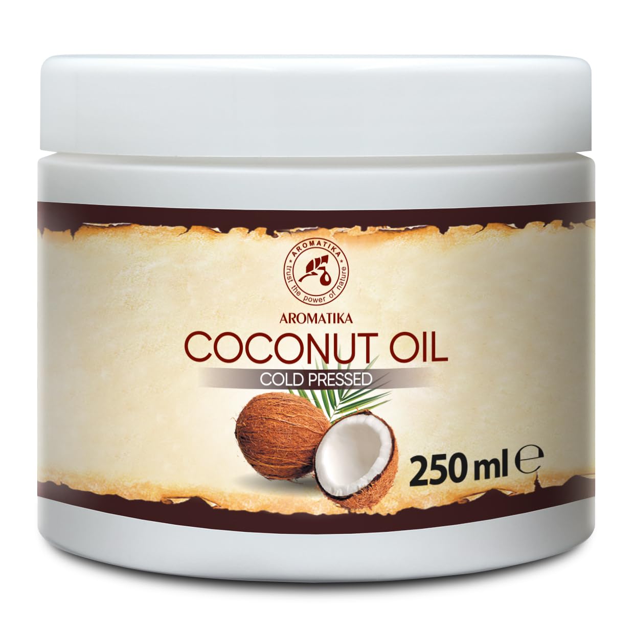 Coconut Oil 250ml - Cocos Nucifera Oil - Indonesia - 100% Pure & Natural Cold Pressed - Best Benefits for Skin Hair Face Body Care - Unrefined Coconut Oils