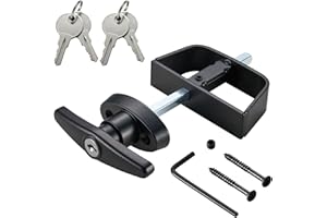 CZC AUTO Shed Door Latch T-Handle Lock Kit, 4 1/2" Stem, Suitable for Gate, Barn, Garage, Chicken Coop Door Lock, 4 Keys