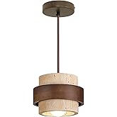 Nordic Pendant Light Wabi-Sabi Lamp, Yellow Travertine Stone Hanging Light Fixture for Dining Room, Kitchen Island, Bedroom B