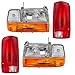 8 Pc Set Headlights, Taillights w/Park Signal Corner & Side Marker Lamps Replacement for Ford Bronco F150 F250 F350 Styleside Pickup Truck