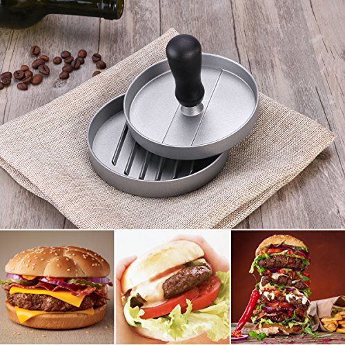 Pixnor Hamburger Press Professional Aluminum Hamburger Burger Meatballs Patties Press