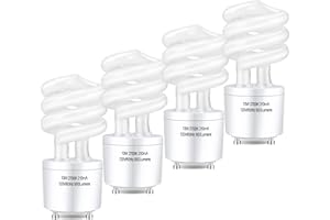 Winkcao CFL Light Bulbs GU24 Base, T3 Spiral 13Watt (60Watt Equ) Soft White 2700K 900lm Compact Fluorescent Light Bulbs, UL Approved, 120v 60Hz, Self Ballasted CFL Bulbs, Pack of 4