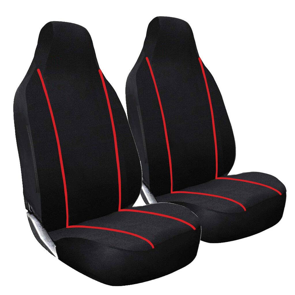 FSW 1+1 Red Piping Car Front Deluxe Red Piping Seat Covers Fits Mentor, Optima, Carens, Ceed