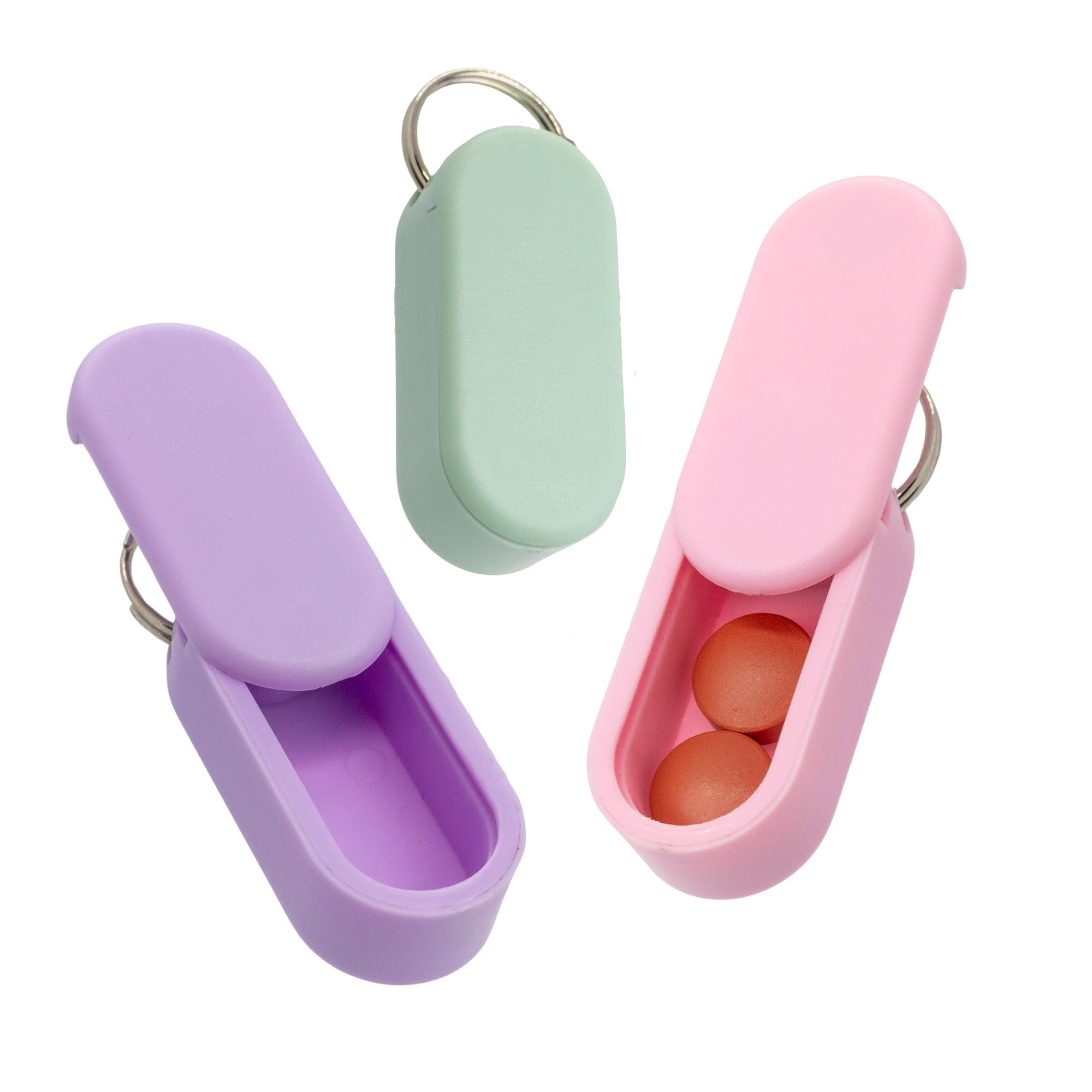 Photo 1 of Pill Pod Keychain Pill Holder: Micro-Sized & Lightweight | Enhanced Strength with Stronger Magnets | Portable Daily Medication Storage (Summer 3 Pack)