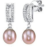 THE PEARL SOURCE AAAA Quality 14K Gold Plated Freshwater Pearl Blake Earrings for Women | Hypoallergenic Earrings with Genuine Cultured Pearls Pearl Gifts for Anniversary