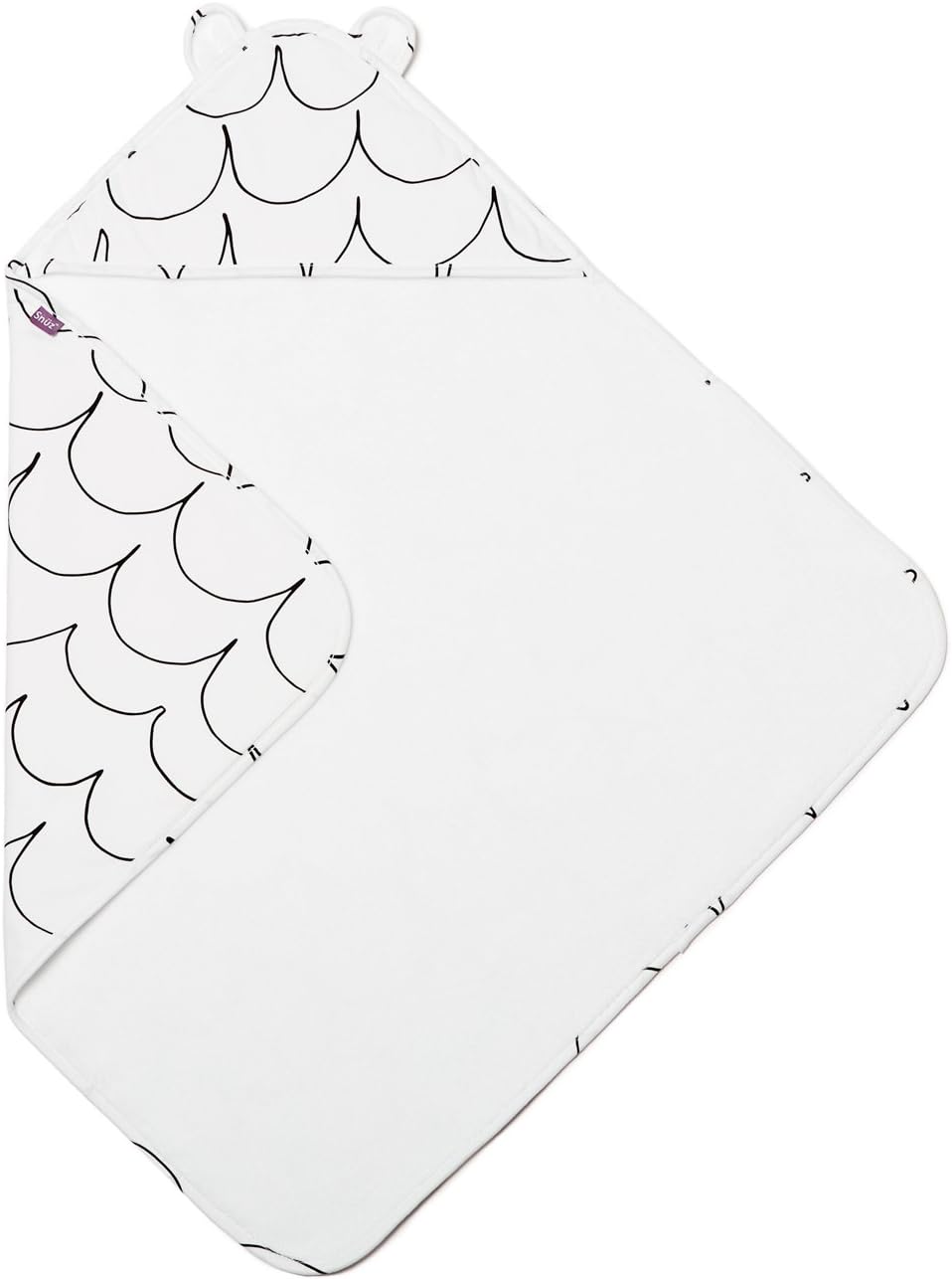 Snuz Baby Towel with Hood - Wave Mono