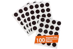 YSTIME Round Magnets with Adhesive Backing - 100 PCs Flexible Self Adhesive Magnets for Crafts - Small Sticky Magnetic Dots, Circles Magnets for Crafts,Office,DIY Projects