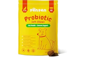 PENPEN Probiotics for Dogs, Dogs Probiotics for Digestive Health, Multi-Probiotic and Enzyme Blend Promote Gut Health & Immune Support, Eases Sensitive Stomachs (Beef Chews, 50ct)