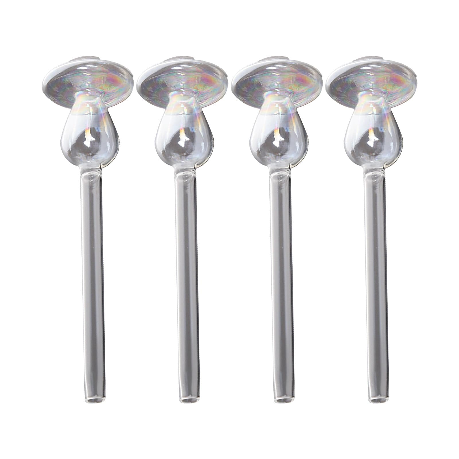 Plant Watering Globes Colorful Mushroom Shape Plant Self Watering Spikes Hand Blown Clear Glass Plant Water Bulbs Mushroom Plant waterer Plant Watering Devices for Indoor & Outdoor (4 Mushrooms)