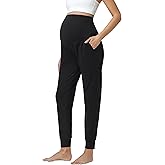V VOCNI Women's Maternity Joggers Sweatpants Pockets Pregnancy Jogger Sweats Pants for Lounging Athletic Running