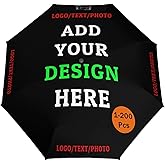 KOALEIU Custom Umbrellas Personalized Umbrella with Pictures Logo Text Customize Foldable Umbrella Compact Travel Umbrella Gifts for Men Women