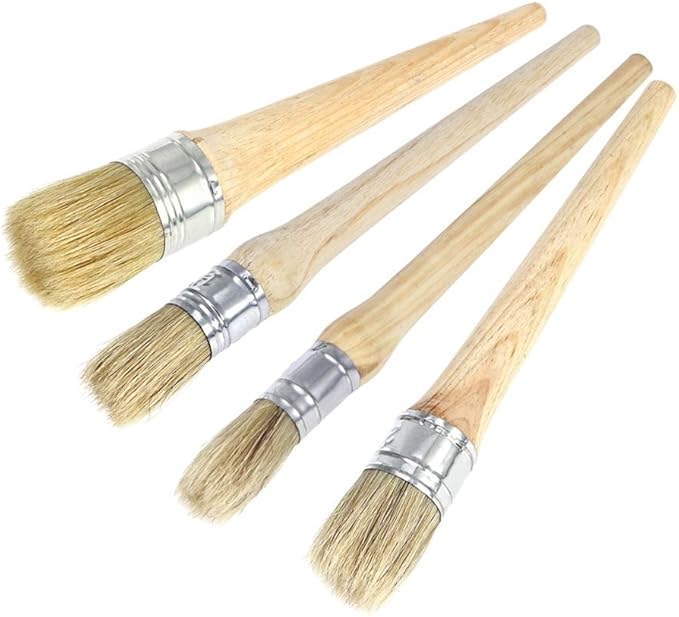 HEALLILY 4 Pieces Wax Brushes Professional Chalk Brush Painting Waxing