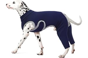 Kuoser Dog Surgery Recovery Suit, Professional Dog Surgical Suit for Back Legs, Soft Dogs Recovery Sleeve to Prevent Licking Biting Wounds, Dogs Onesie After Surgery Elbow Protector, Blue 3XL
