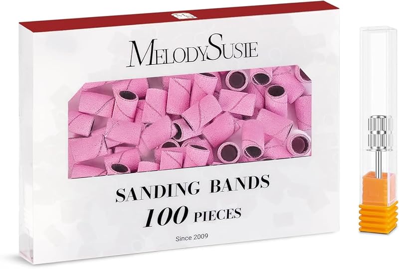 MelodySusie 100 Pcs Nail Drill Bits Sanding Bands 240 Extreme Fine Grit
