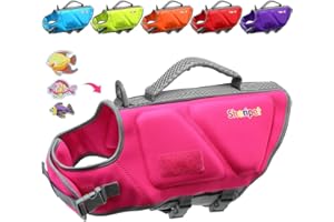 Sheripet Dog Life Jacket, Good Visibility Dog Life Vest for Swimming with Reflective Stripes and Rescue Handle, Flotation Vest Suit for Small Medium and Large Dogs, Medium