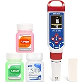 GIDIGI 5 in 1 pH Meter for Water TDS EC Salinity Tester for Salt Water Pool | Digital Salinity Meter pH Pen for Pool, Home Tank, Hydroponic pH Tester, pH Reset Function, Calibration Solution, AAA Battery