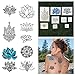 Tattify Assorted Lotus Flower Temporary Tattoos - Body, Mind and Spirit ( Complete Set of 18 Tattoos - 2 of each Set ) - Individual Styles Available and Fashionable Temporary Tattoos