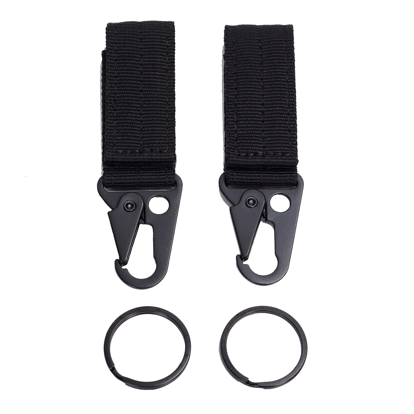 FLYAMAPIRIT Carabiner Clip, Nylon Keyring Belt Clip, Black, Gourd Shape, 2 Pcs, for Camping, Hiking and Outdoor Activities