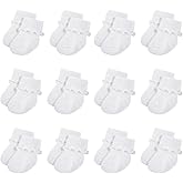 Toulite 12 Pairs Preemie Newborn Baby Ankle Socks Ruffle Turn Cuff Cotton Non-slip Warm Socks for Girls and Boys Infant