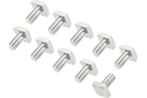 uxcell Square Head Bolt, 10pcs M6x10mm Fully Thread 304 Stainless Steel Grade C Square Machine Screws