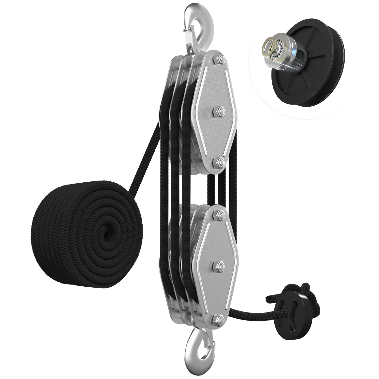 YATOINTO Rope Pulley Hoist with Bearing, 2200 LB