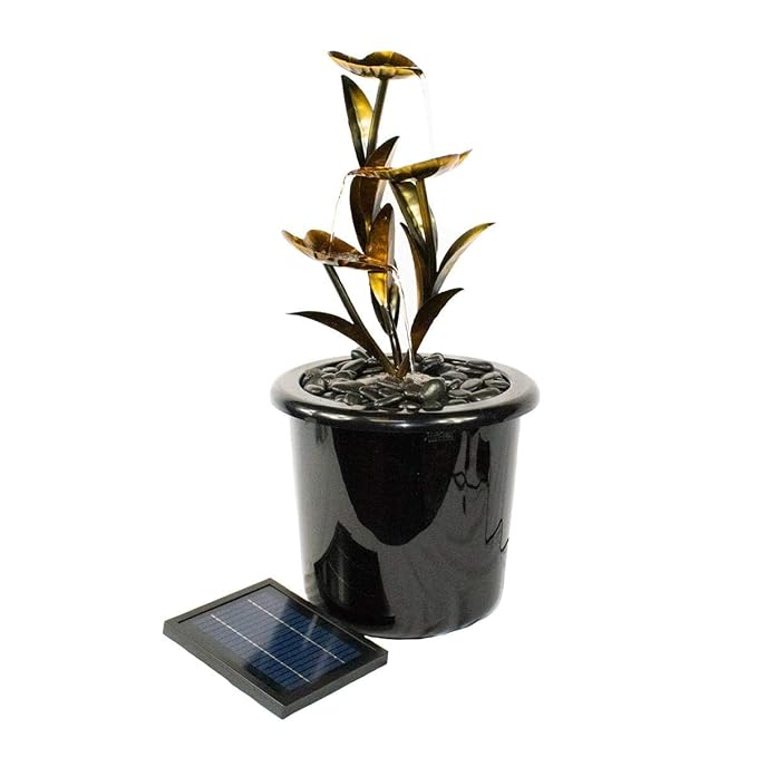 Direct Global Trading Copper Effect Leaf Solar Powered Water Feature