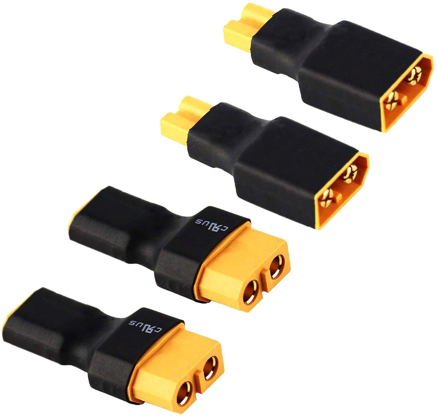 2 Pair No Wires XT30 to XT60 Plug Female Male Adapter Wireless Connector for RC FPV Drone Car Lipo NiMH Battery Charger ESC