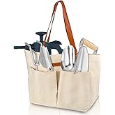 Berry&Bird Garden Tool Bag, Canvas Garden Tote With Pockets, Wear-Resistant Multi-Purpose Tool Storage Bag, Home Organizer Gardening Tool Kit for Indoor and Outdoor Gardening, 21.65" x 7.09" x 13.78"