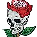 Skull Rose Applique Embroidered Flower Iron On Sew On Patch