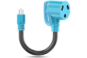 CircleCord 30 Amp to 110 Volt RV Adapter Cord, 30A to 15A NEMA 5-15P Male to TT-30R Female Electrical Power Dogbone with Grip Handle, Heavy Duty STW 10 Gauge for RV Trailer Camper, ETL Listed