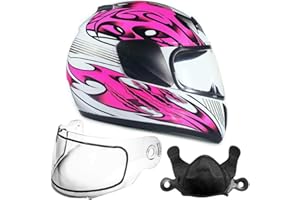 Typhoon Helmets Youth Kids Full Face Snowmobile Helmet DOT Dual Lens Snow Boys Girls