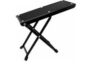 Guitar Footstool with ISlip Rubber Pedal and Metal - 4 Height Positions for um Comfort and Stability